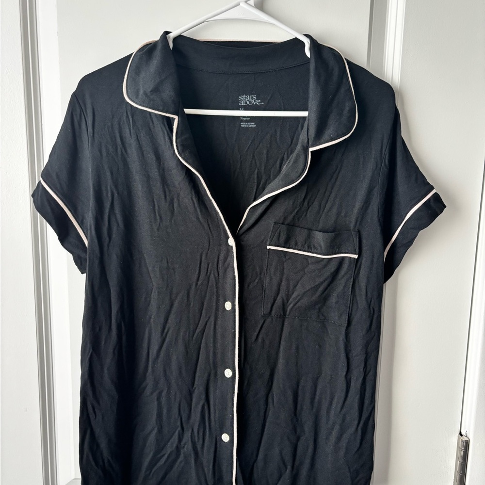 Stars Above Black Pajama Top | Size M